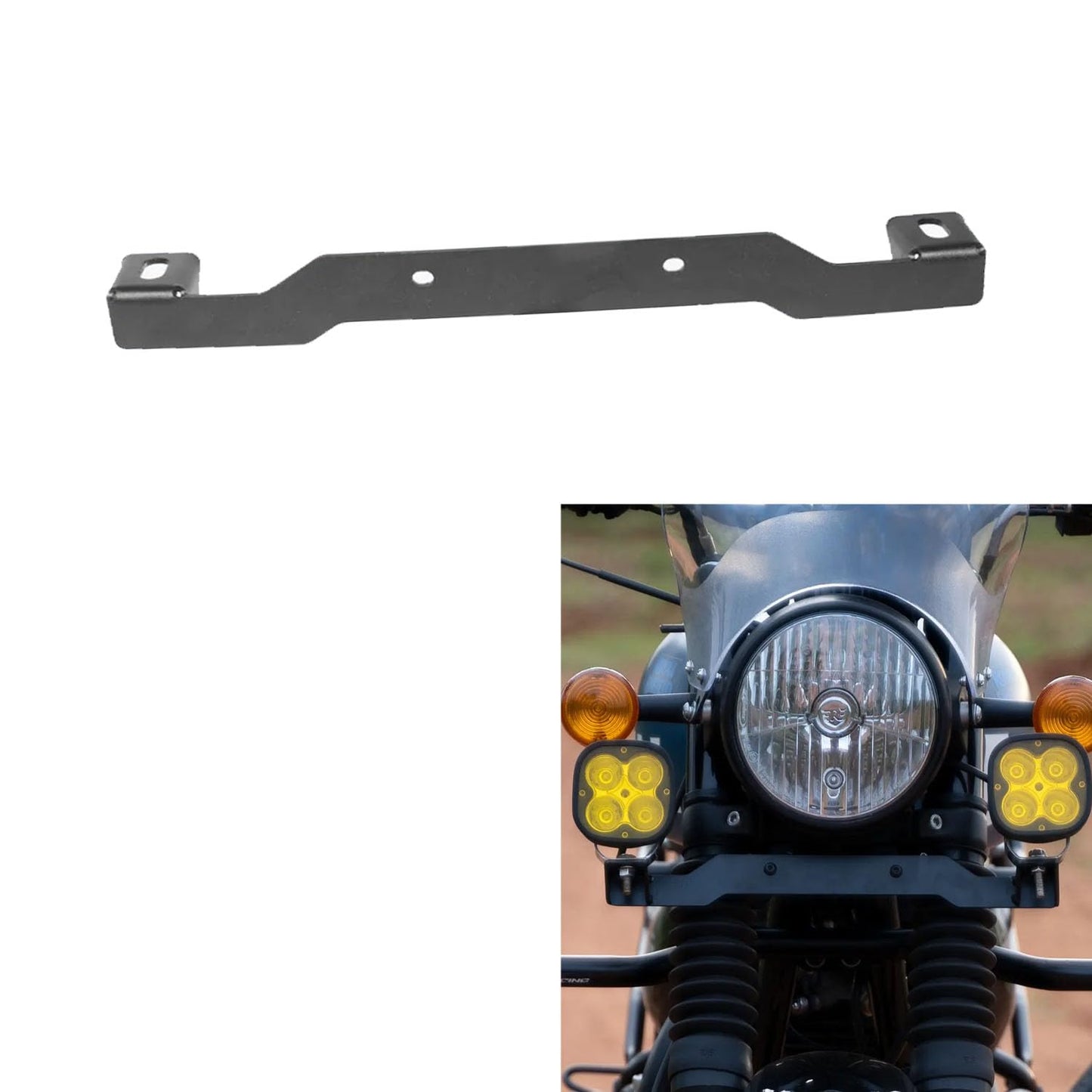 Vagary Fog Light Mount Set for RE Hunter 350 (Black)
