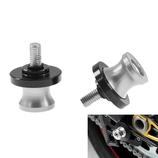 Vagary 2pcs 6mm Aluminum Motorcycle Swingarm Spool Slider Stand Screws for All Bikes (Silver)