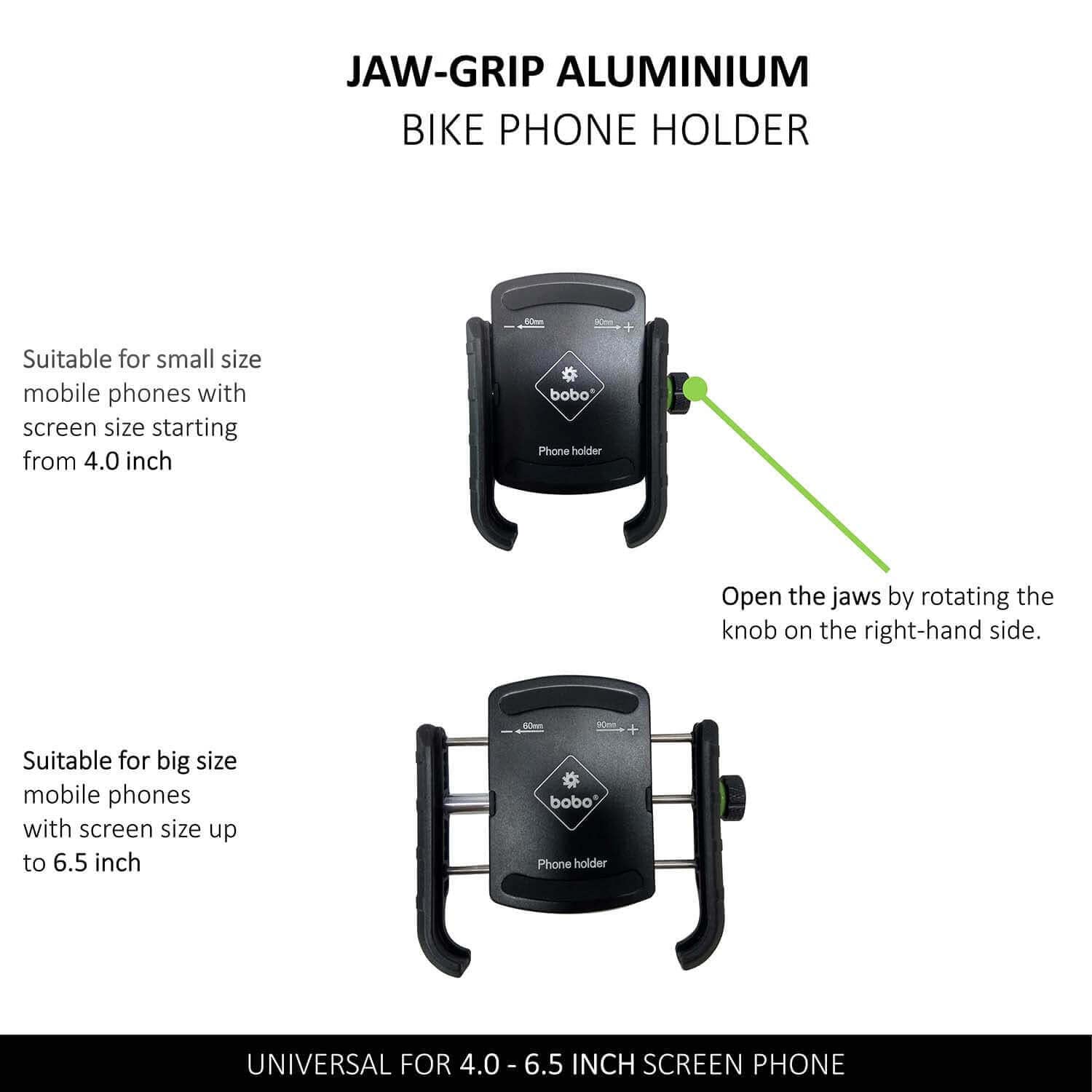 Vagary Jaw Grip Waterproof Bike | Motorcycle | Scooter Aluminium Mobile Holder Motorcycle Mobile Mount (Without Charger)