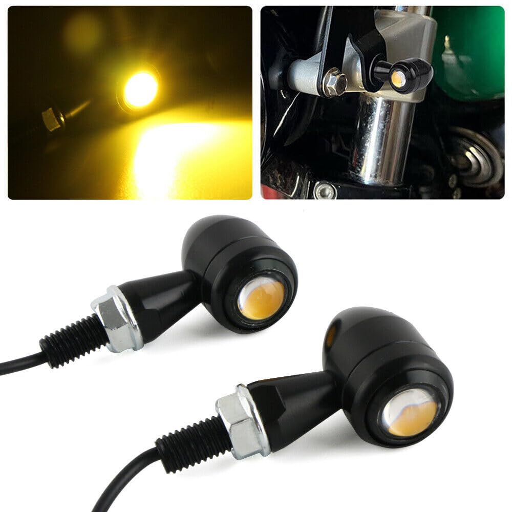Vagary Mini Metal Jet Indicator Light Led Turn Signals Bike Indicator (Yellow)