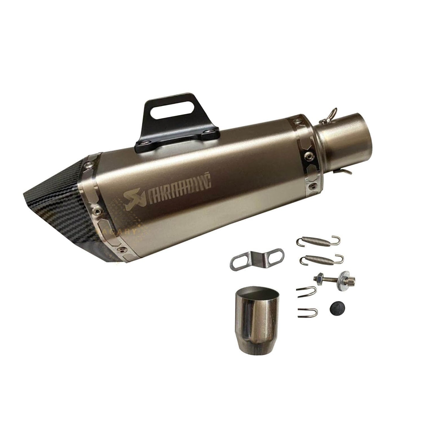 Vagary Universal Hexa Cut Akraphovic Exhaust With DB Killer Silencer for Bajaj, TVS, KTM, Suzuki, Yamaha, Hero Universal For Bike (SILVER)