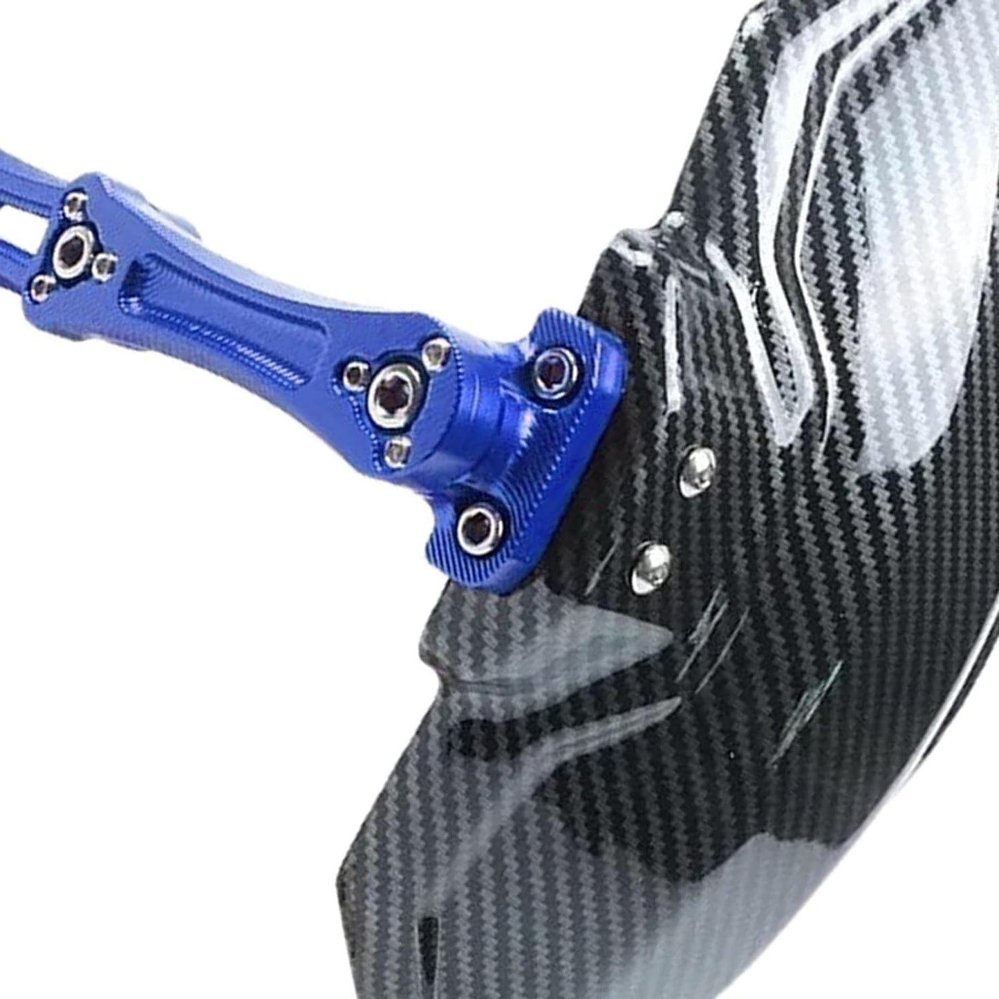 Vagary Rear Fender CNC Aluminium Rear Mudguard Motorbike Carbon Fiber Mudguard for Yamaha R15 V3 (Blue)