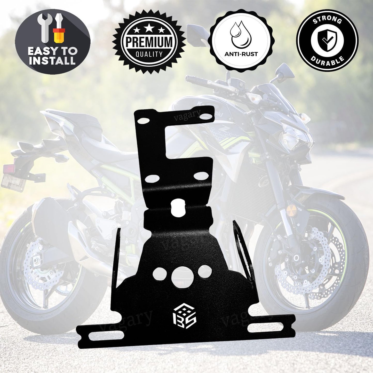Vagary Tail Tidy License Number Plate Holder for Kawasaki Z900 (Black)