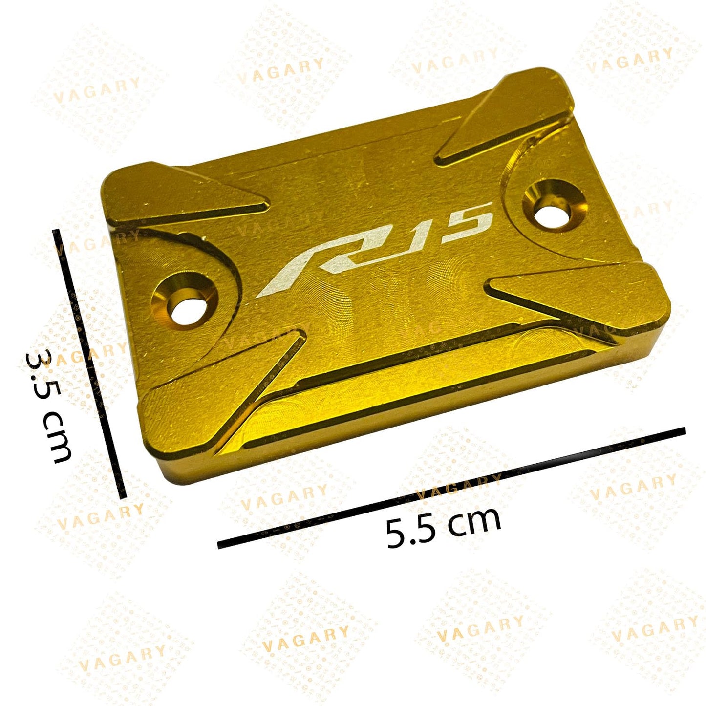 Vagary CNC Aluminium Alloy Disc Brake Fluid Reservoir Cap Cover For Yamaha R15 V4 (GOLDEN)