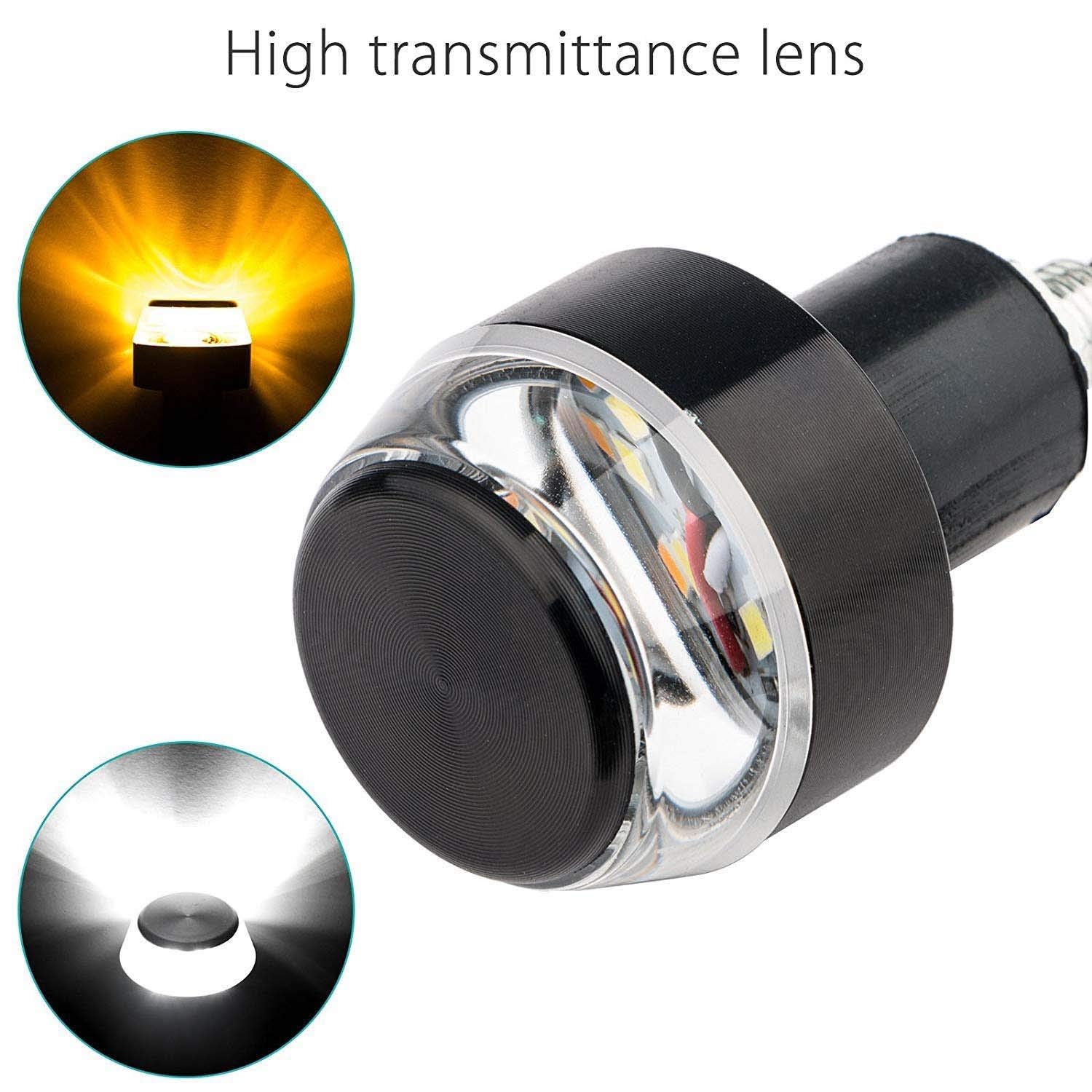 Vagary Motorcycle Turn Signal LED Handle Bar Light -Set of 2 for TVS Ntorq 125, Yellow