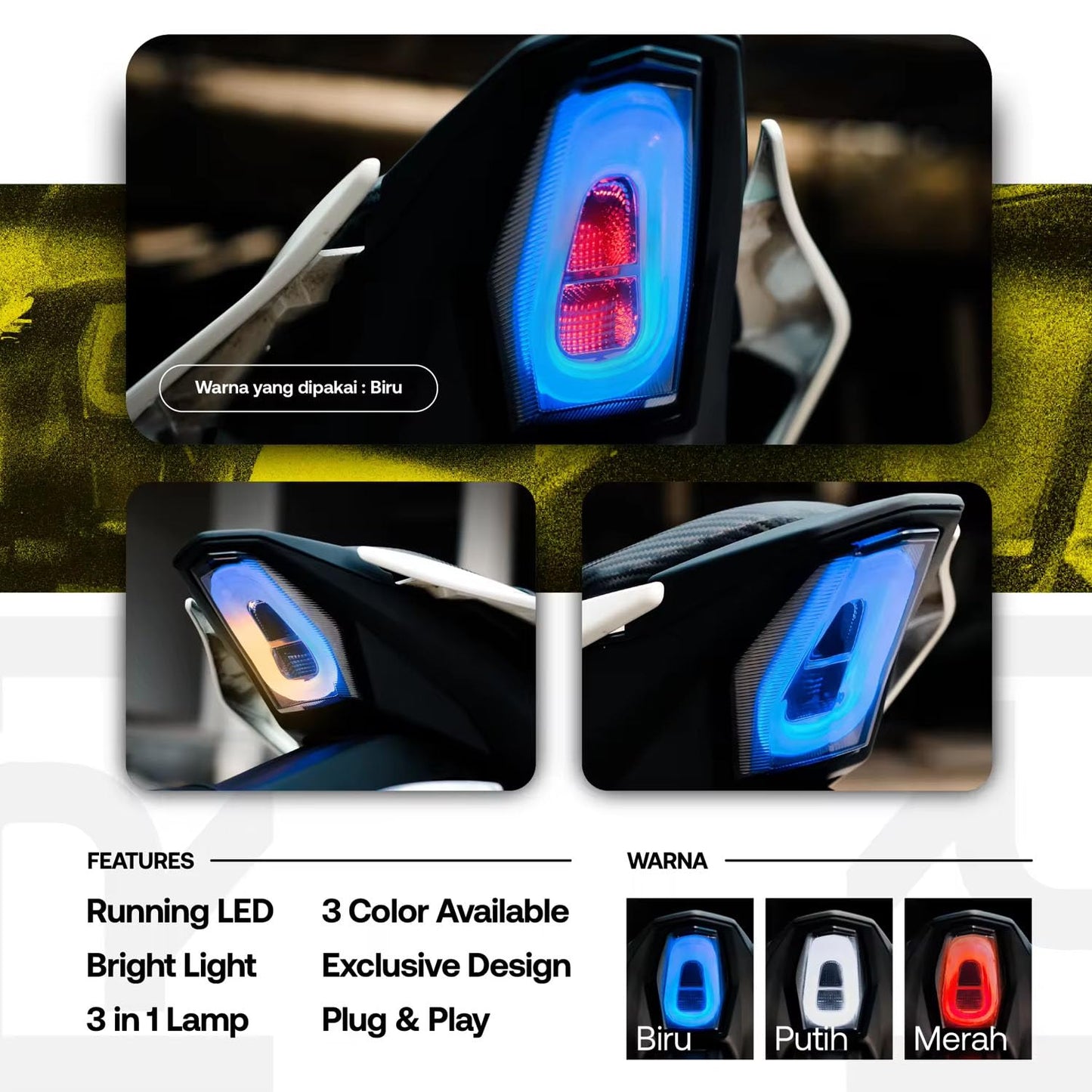 Vagary Tail Light With Flowing Turn Signal Indicator Tail Light for R15 V4, V3, R15M (1Pc)