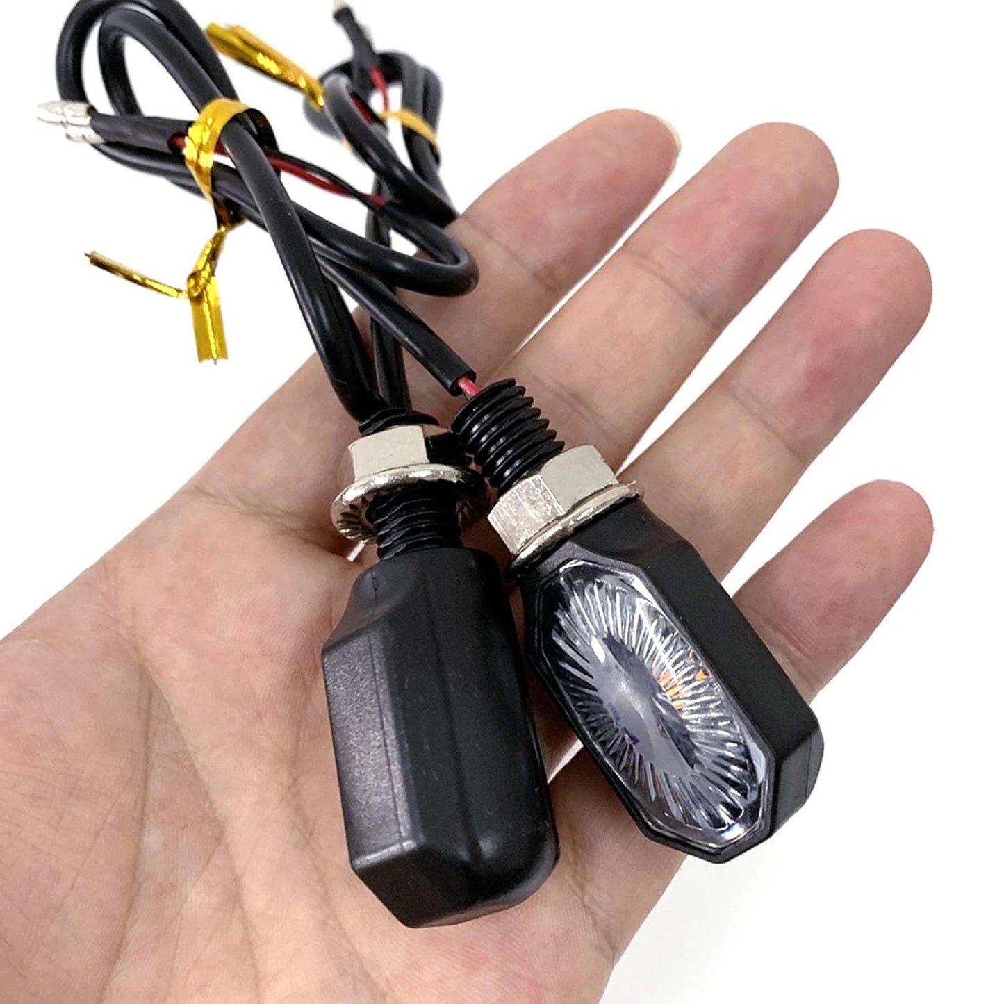 Vagary LED Amber Light Bike Turn Signal Indicator Mini Indicator for Bajaj, Hero, Honda, Yamaha, KTM, TVS, Suzuki Pulsar 200NS, Duke 200, R15 V3, R15 V4, Pulsar RS, Apache RTR 160, Pulsar N160
