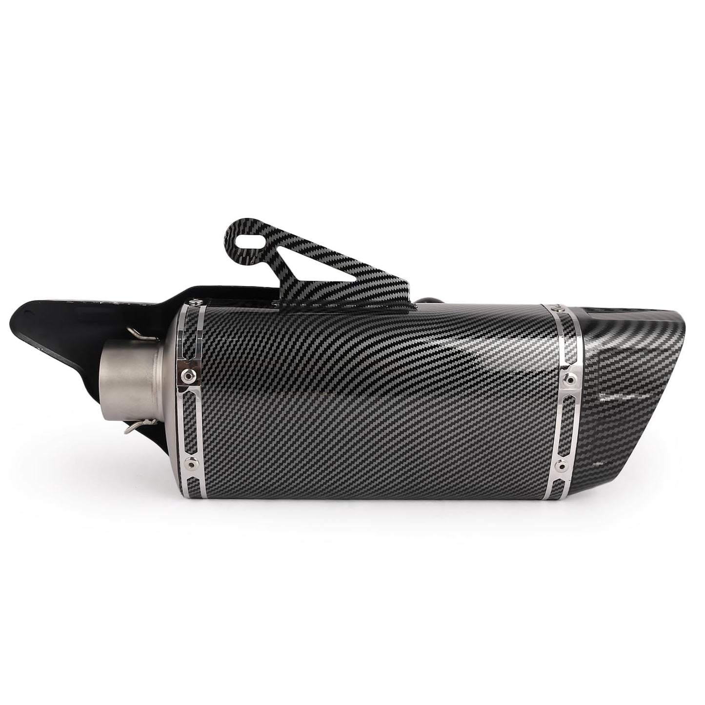 Vagary Akrapovic Exhaust Universal Hexa Cut Slip On Exhaust Silencer Muffler Pipe (CARBON BLACK)