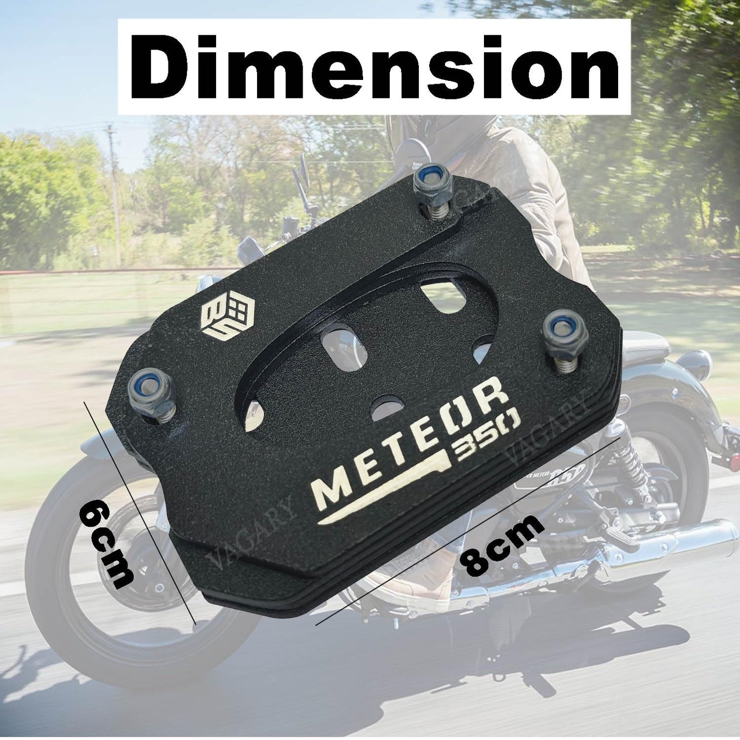 Vagary Aluminium Alloy Kickstand Side Stand Extender for RE Meteor 350 (Black)
