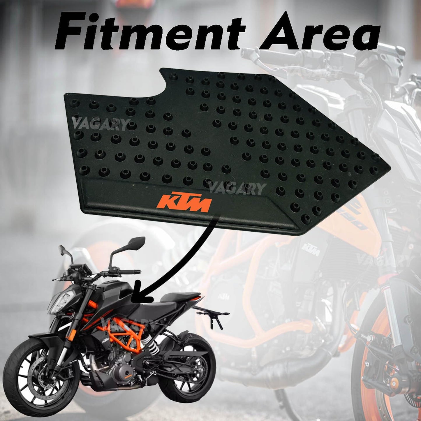 Vagary Anti Slip Silicone Tank Pad/Thai Pad for KTM Duke/KTM RC All Model Bikes