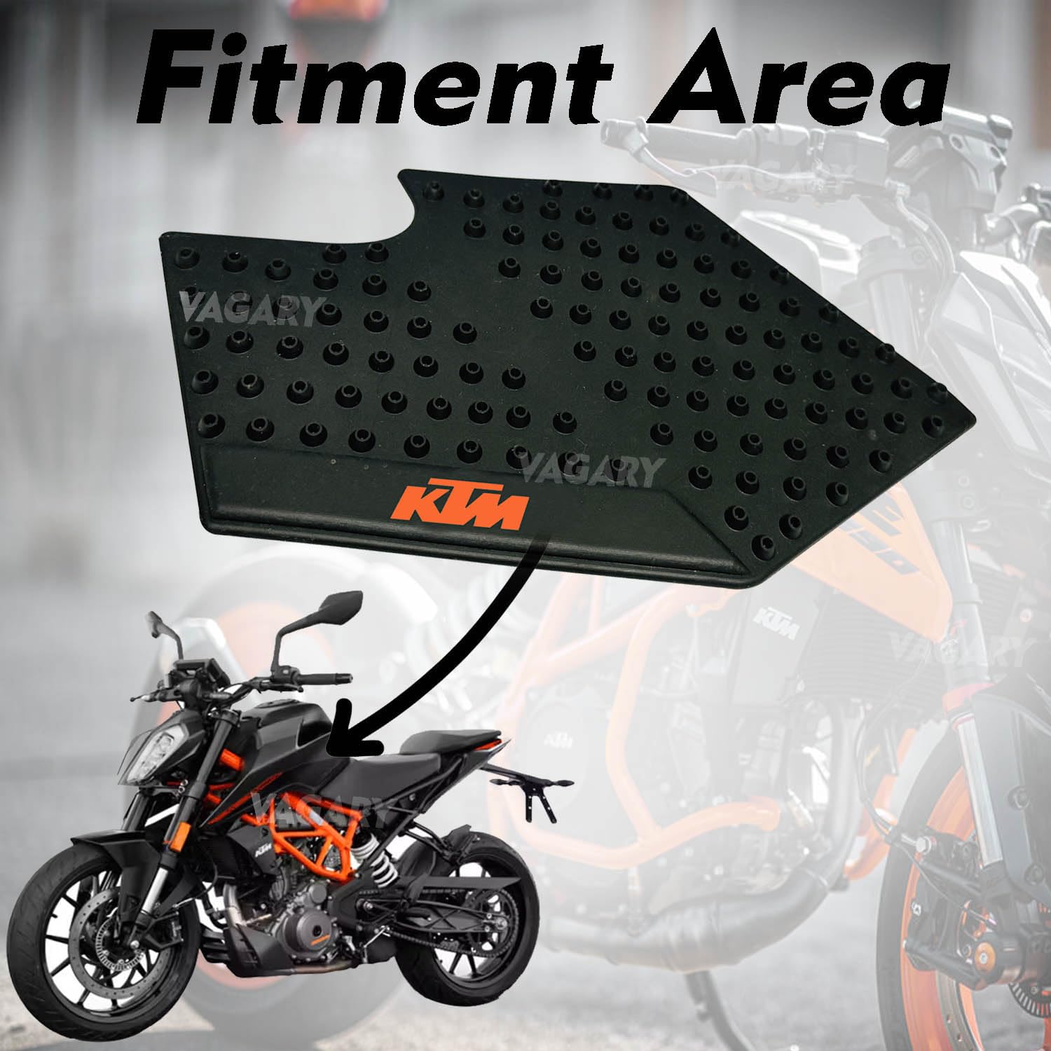 Vagary Anti Slip Silicone Tank Pad/Thai Pad for KTM Duke/KTM RC All Model Bikes