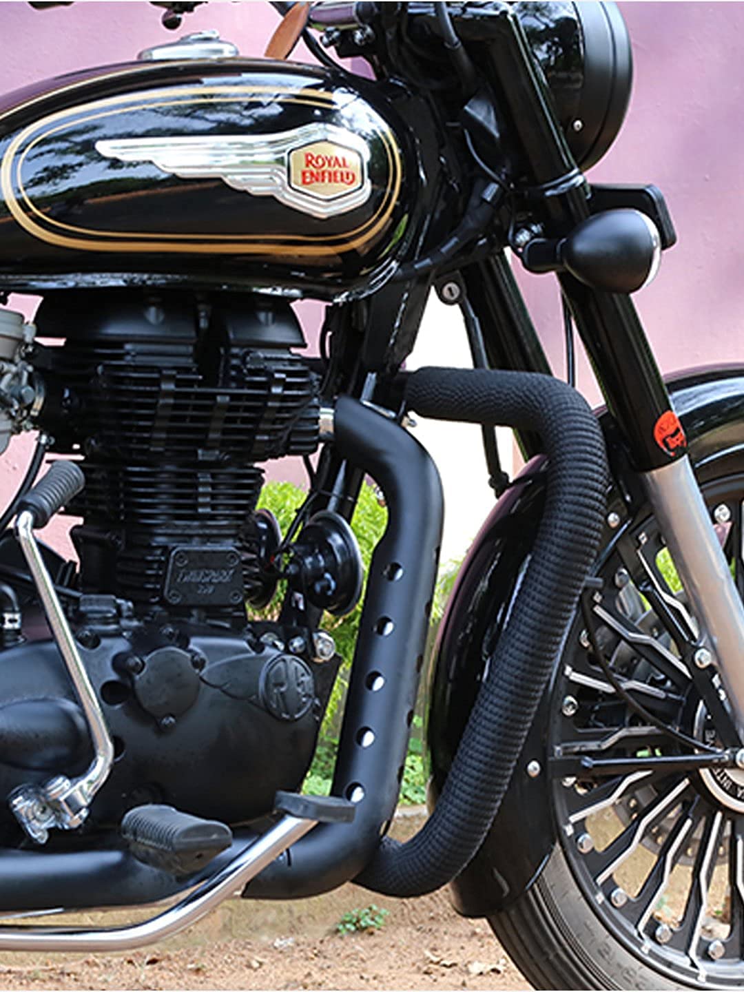 Vagary Matte Bend Pipe Heat Shield Cover for RE Bullet Classic 350 Exhaust Heat Shield (Black)