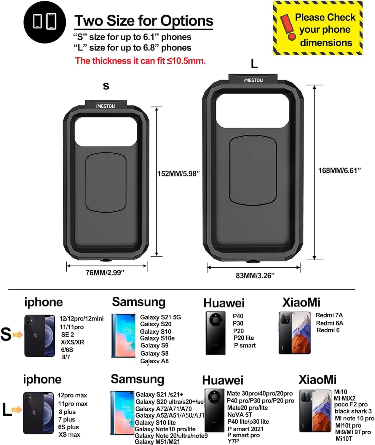 Vagary Motorcycle Mobile Holder, Waterproof IP67 Wireless Phone Holder with Qi and USB C Charger, 360° Rotation for Handlebar Mobile Holder (Black)