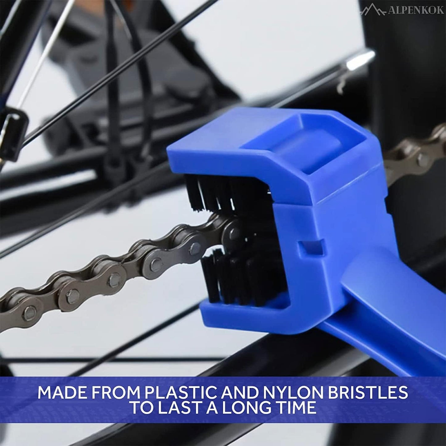 Vagary Multi-Purpose Bike & Bicycle Chain Cleaner Brush with Soft & Long Bristles for Mountain Bike Cleaning Kit Heavy Duty Motorcycle Chain Brush