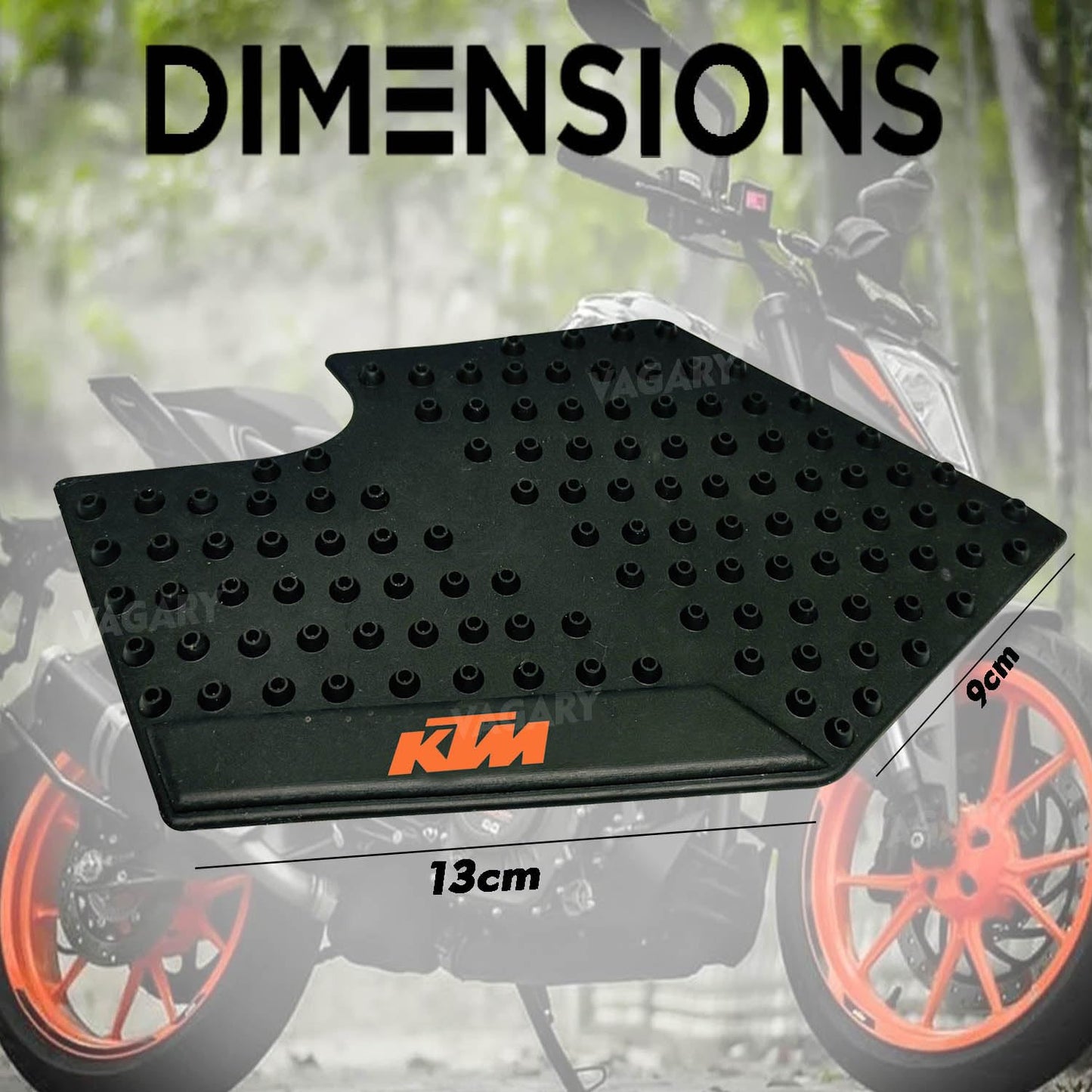 Vagary Anti Slip Silicone Tank Pad/Thai Pad for KTM Duke/KTM RC All Model Bikes