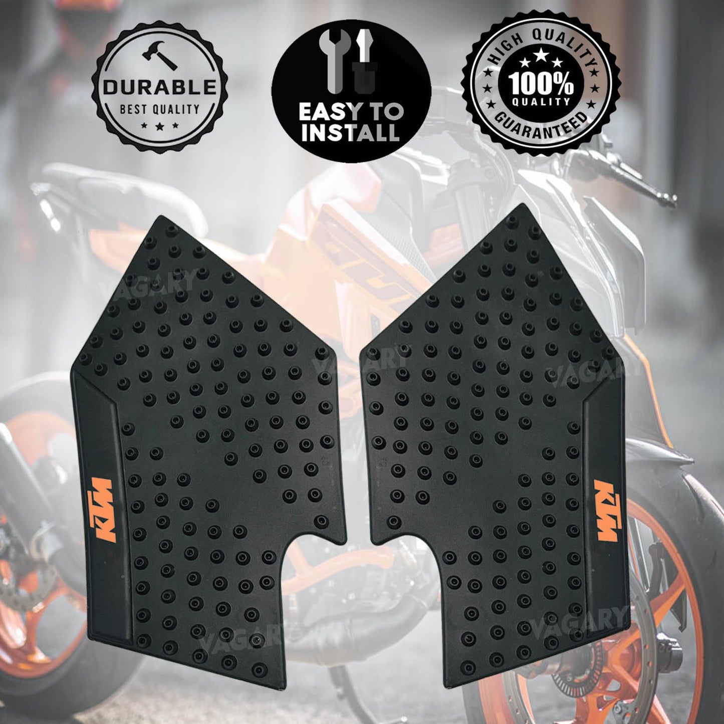 Vagary Anti Slip Silicone Tank Pad/Thai Pad for KTM Duke/KTM RC All Model Bikes