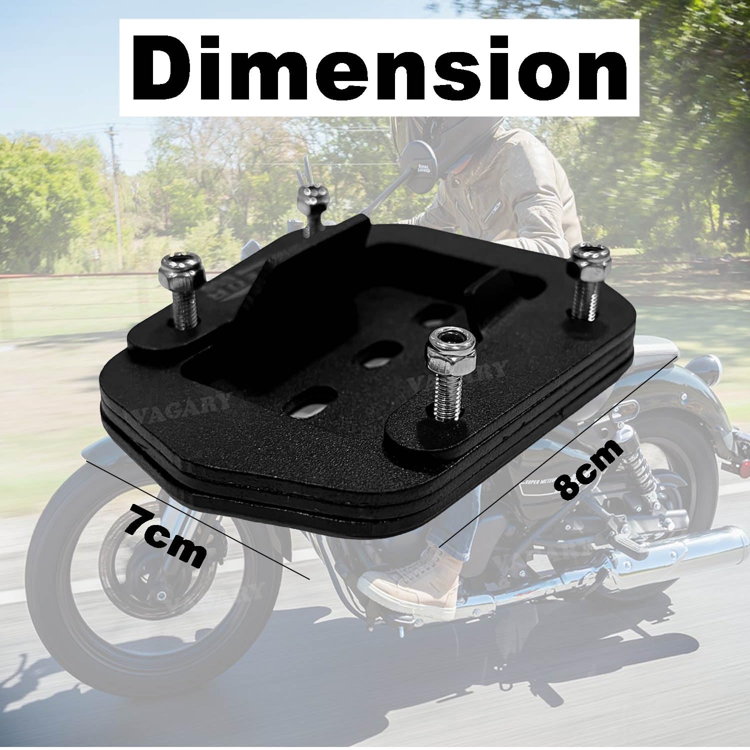 Vagary CNC Kickstand Side Stand Extender for RE Super Meteor 650 (Black)
