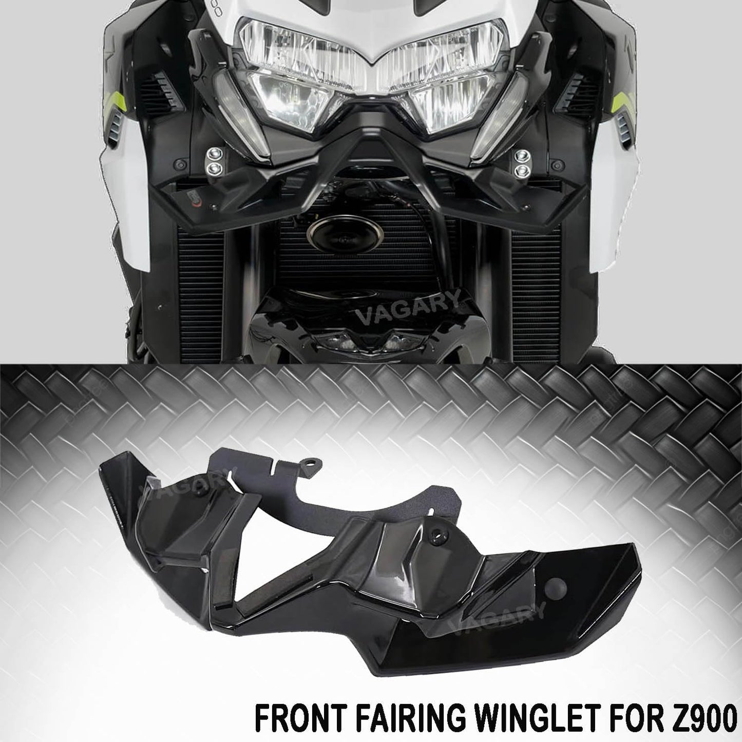 Vagary Abs Motorcycle Front Spoiler Winglet for Kawasaki Z900