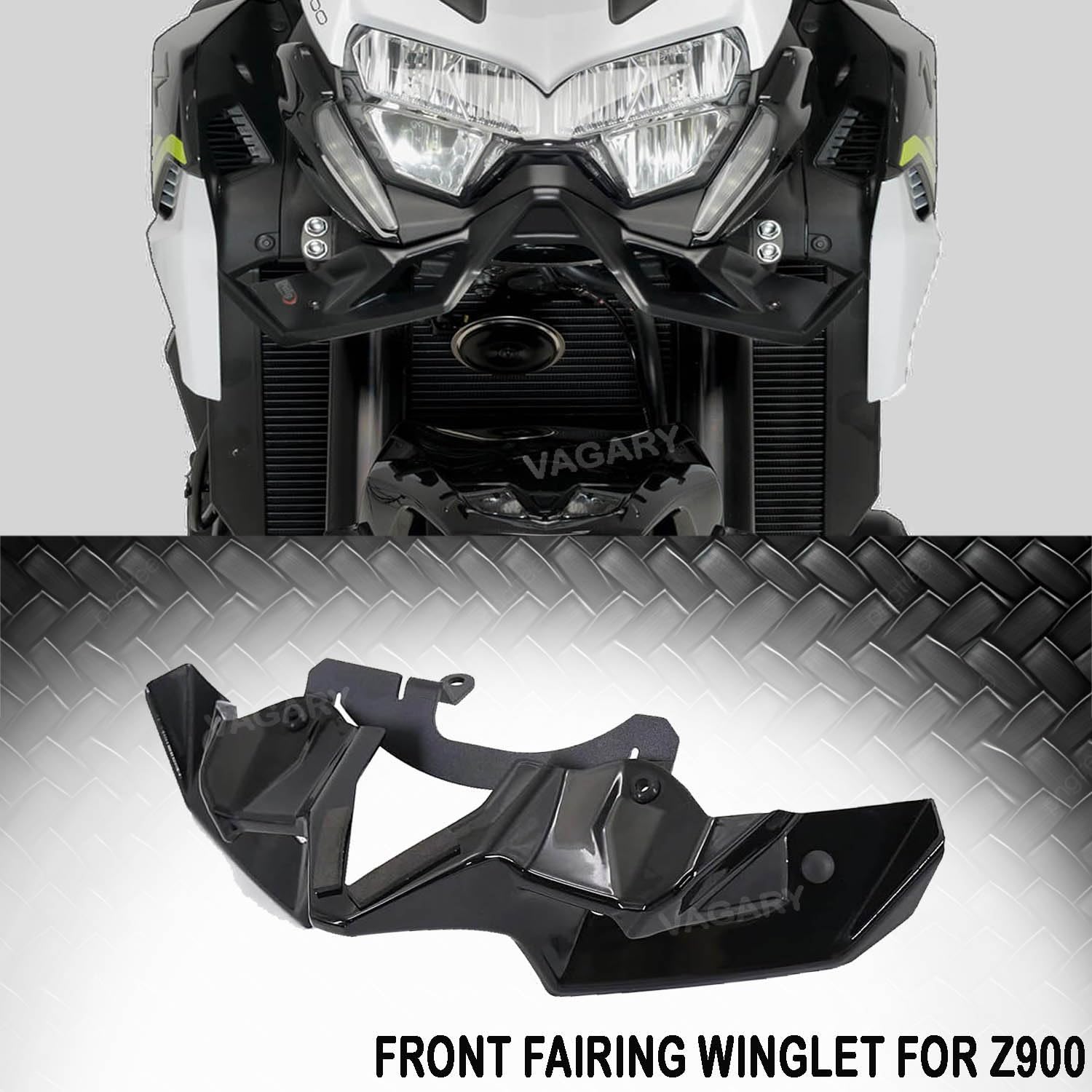 Vagary Abs Motorcycle Front Spoiler Winglet for Kawasaki Z900