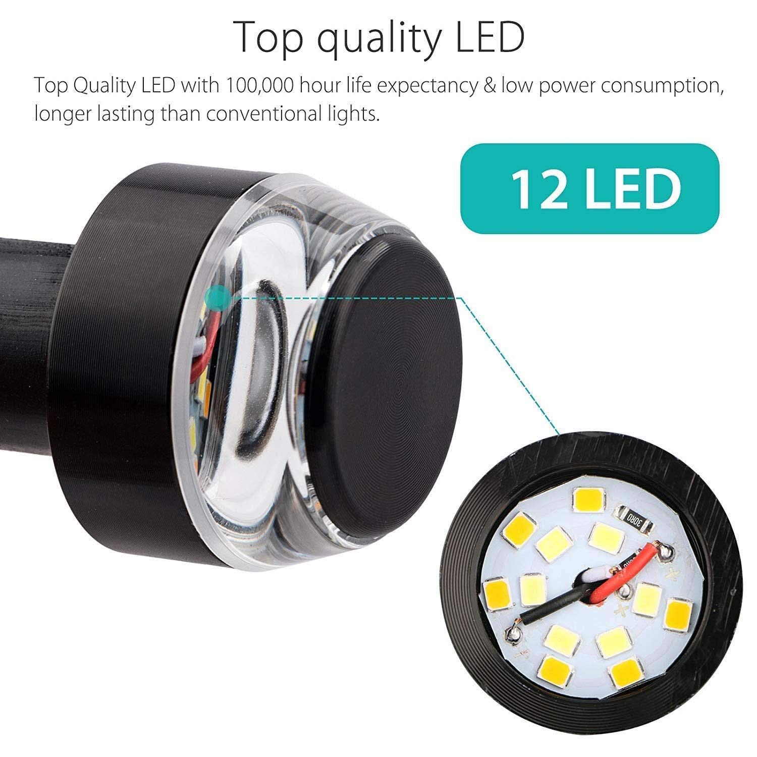 Vagary Motorcycle Turn Signal LED Handle Bar Light -Set of 2 for TVS Ntorq 125, Yellow