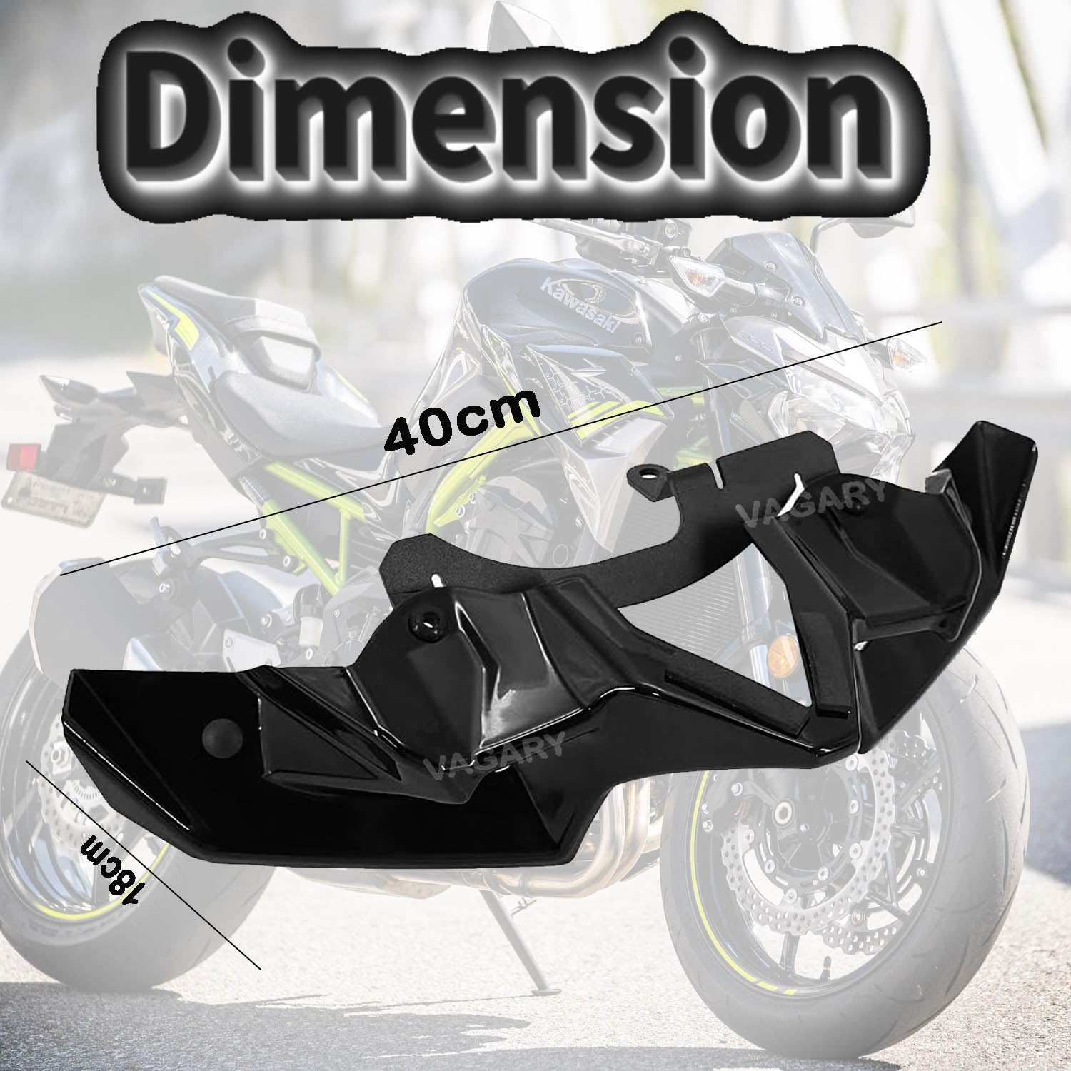 Vagary Abs Motorcycle Front Spoiler Winglet for Kawasaki Z900