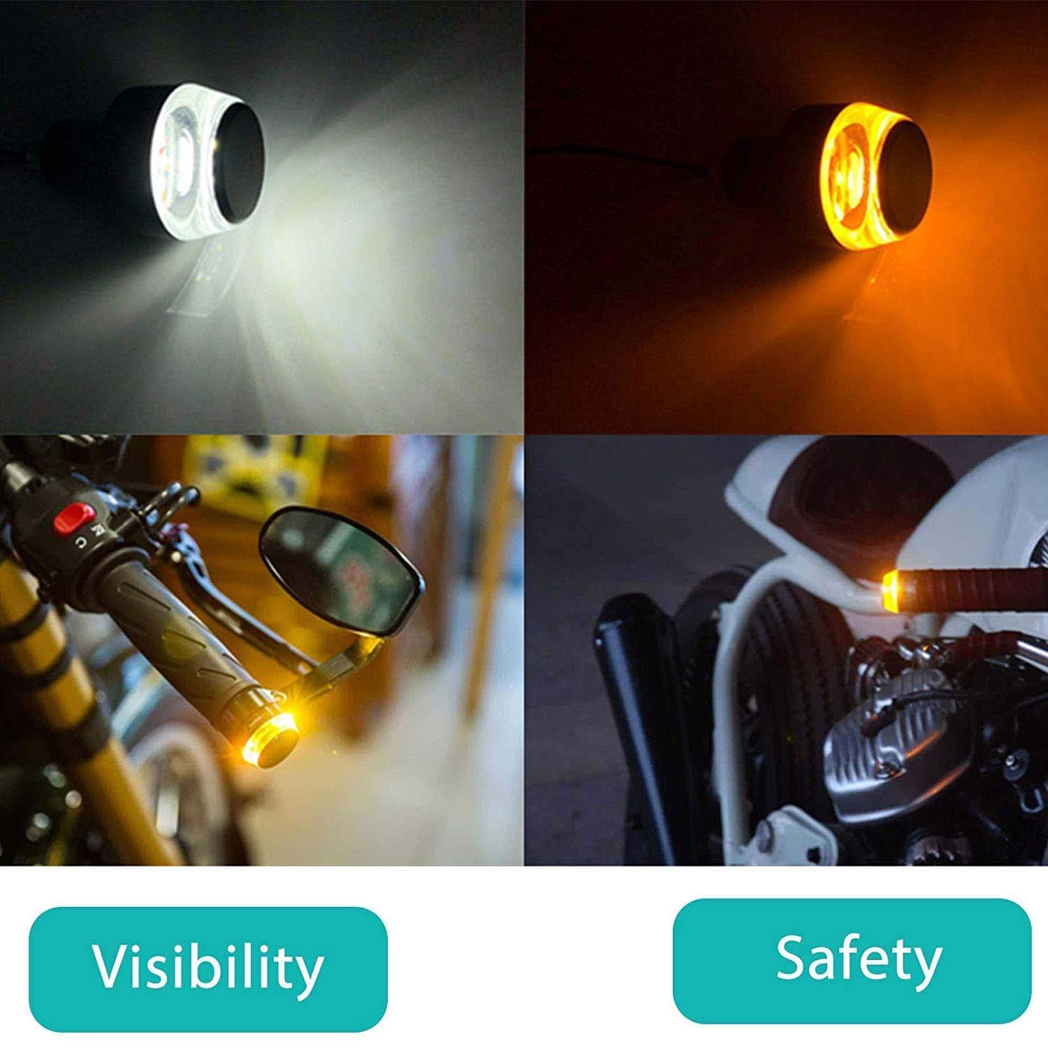 Vagary Motorcycle Turn Signal LED Handle Bar Light -Set of 2 for TVS Ntorq 125, Yellow