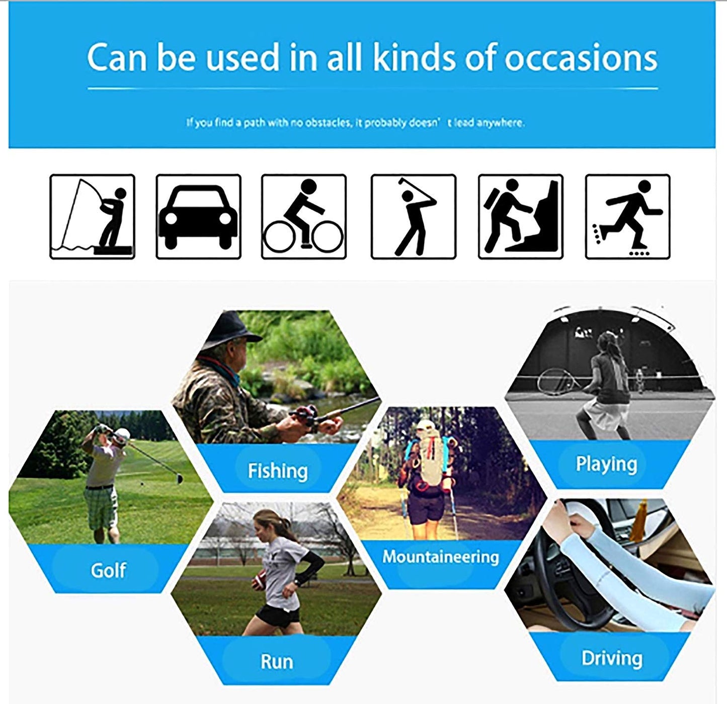 Vagary UV-Protection Arm Sleeves, Hand Socks for Men and Women (Unisex) Used for Driving,Hiking, Sports,Biking, Cycling (Black)