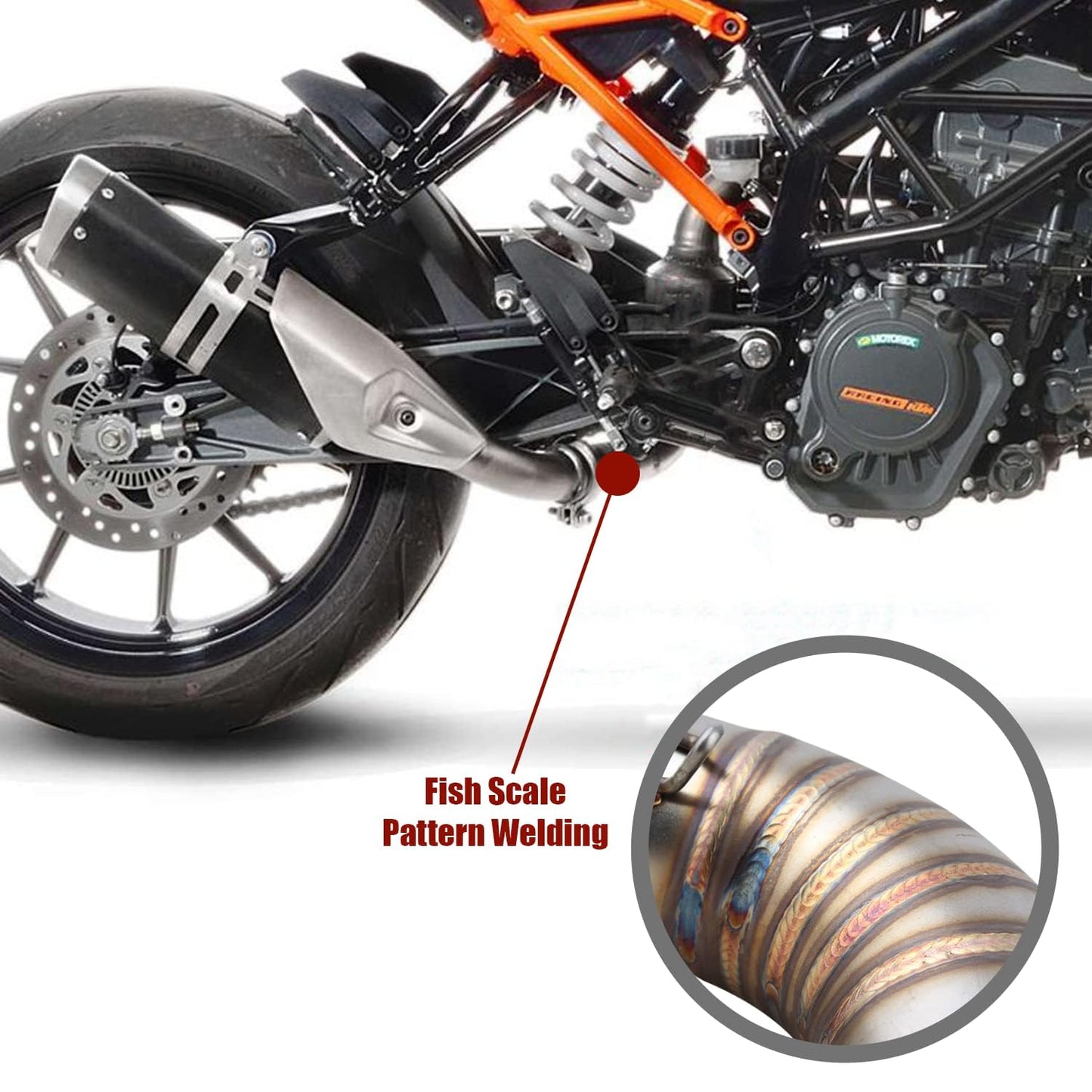 Vagary Stainless Steel Exhaust Bend Pipe for KTM DUKE 200 250 390 (BS4 Only)