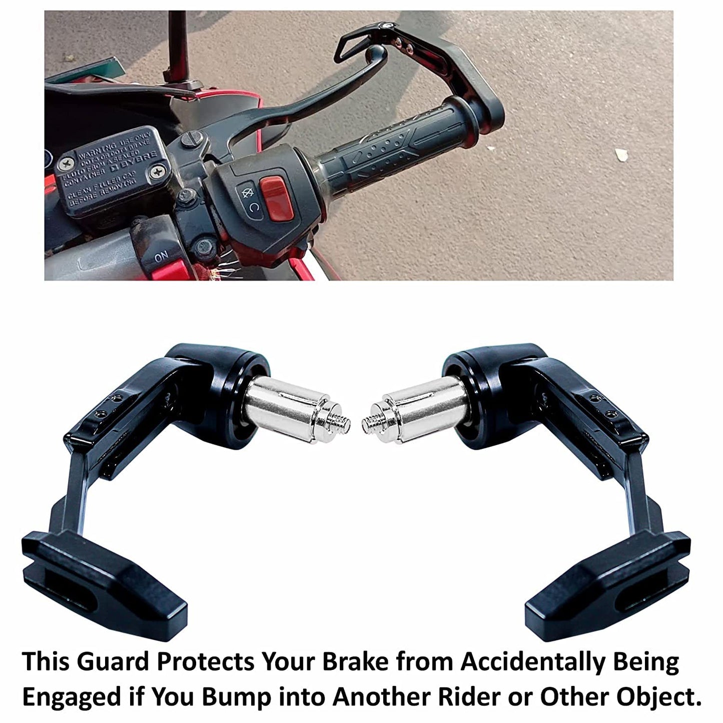 Vagary Brake Clutch Lever Guard Handlebar Protectors 7/8” 22MM CNC Alloy with Adjustable Angle Length (Black)