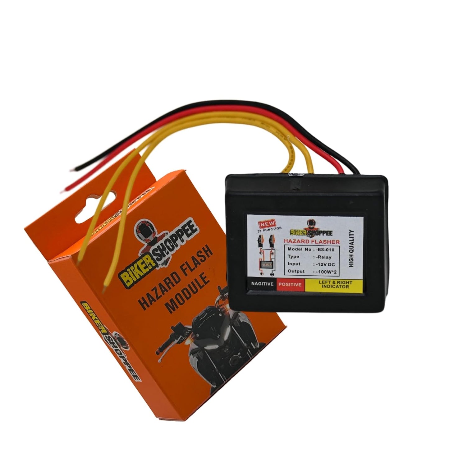 Vagary Universal for Bike Hazard Flasher/Blinker Waterproof 30 Patterns Flasher Relay for LED/Bulb Indicators