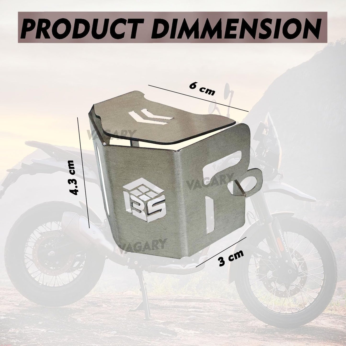 Vagary Rear Brake Oil Container Guard/Disc Oil Cap for RE Himalayan 450 (Silver)