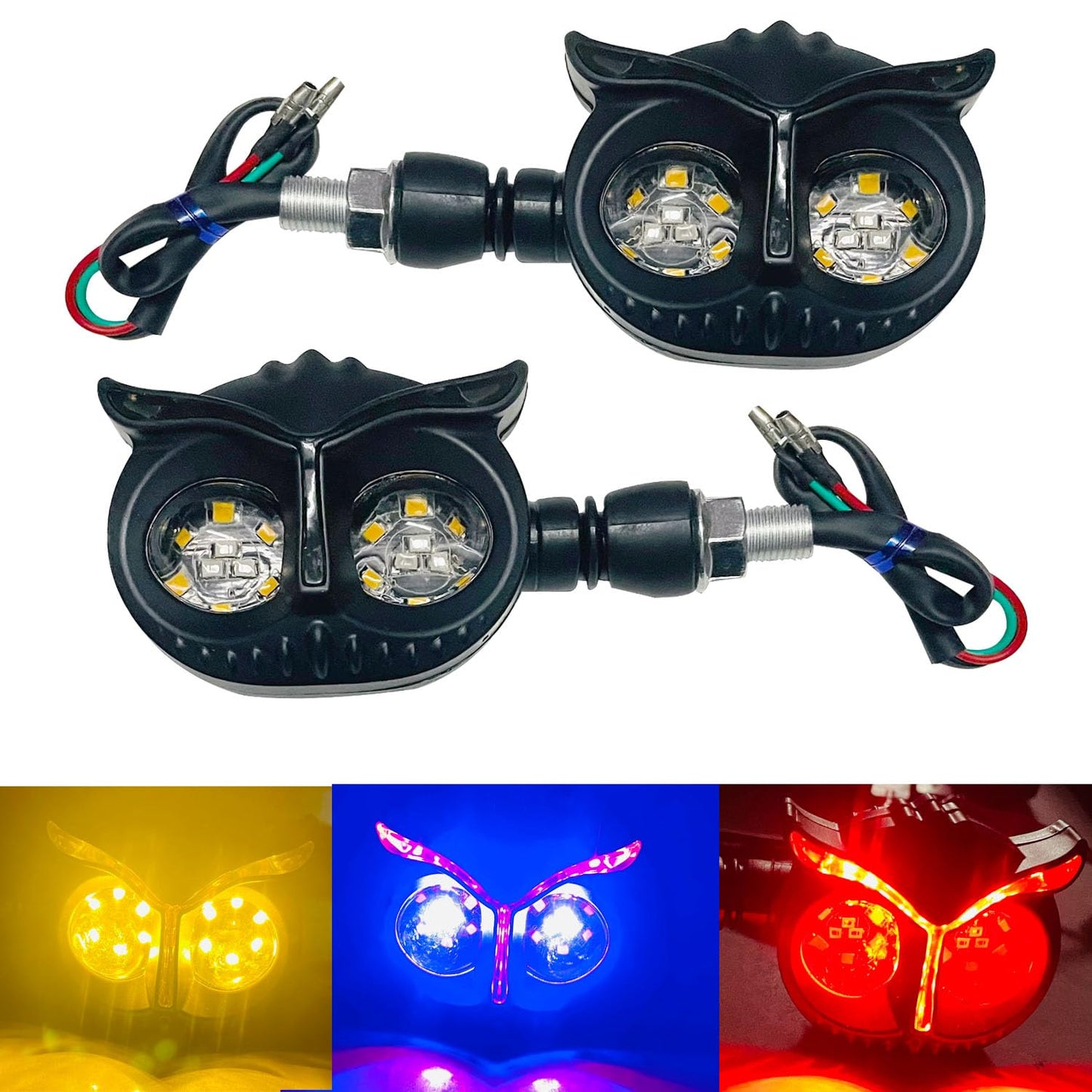 Vagary Owl Shape Running Indicator Blinker Bright LED Universal For All Bike Models Indicator Light, Brake Light Motorbike LED for Universal For Bike