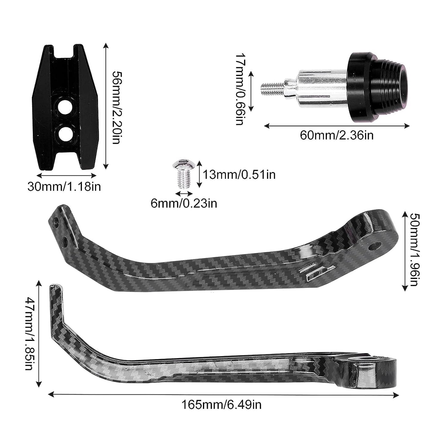 Vagary Bike Handlebar Hand Protector Black Carbon Metal Body Heavy Hand Protection Hand Lever Guard (Universal for Bike)