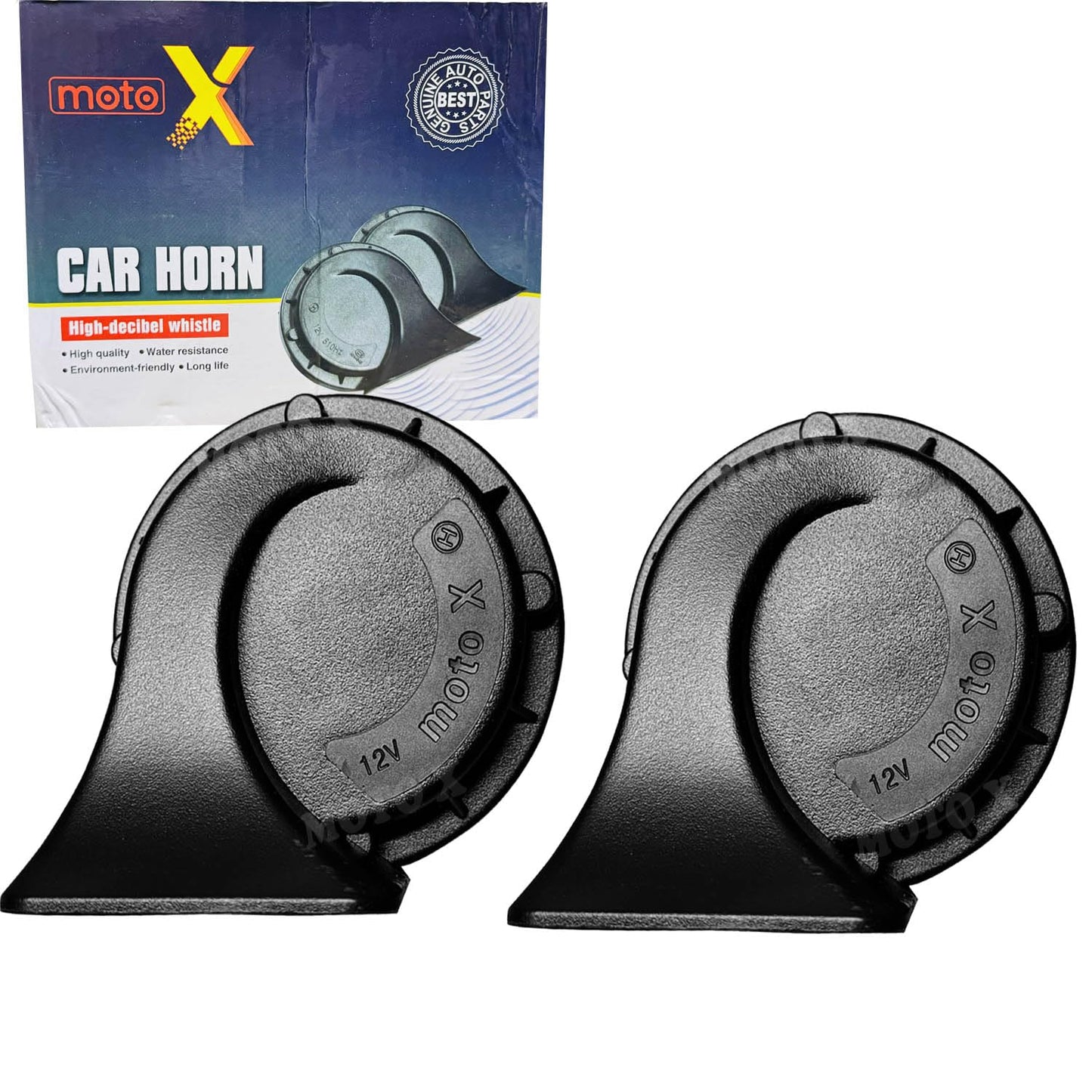Moto X Trumpet Horn Set (12V, 400/500 Hz) Universal Horn for Bike & Car