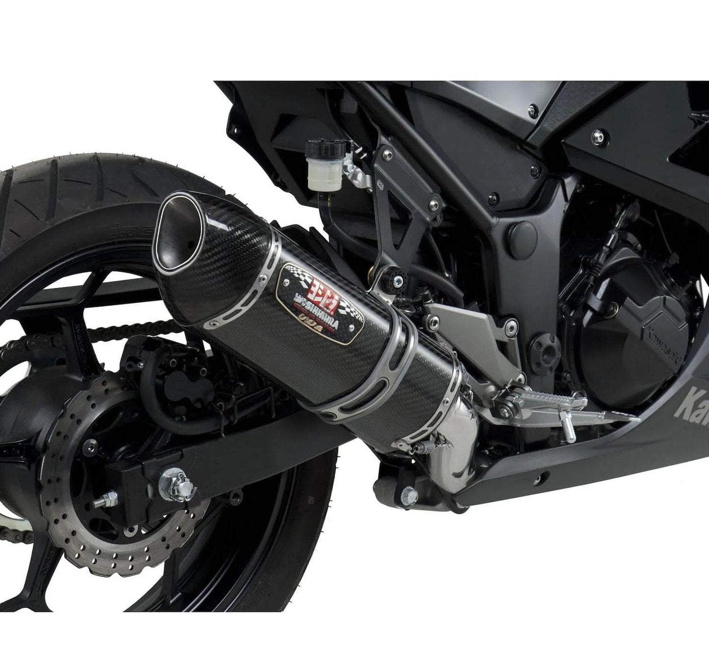Vagary Carbon Fiber Yoshimura-R77 Universal Slip On Exhaust Silencer For Kawasaki, BMW, Suzuki, Yamaha, KTM, Honda Ninja, Gixxer, R15, Duke 390, YZF R15 Full Exhaust System