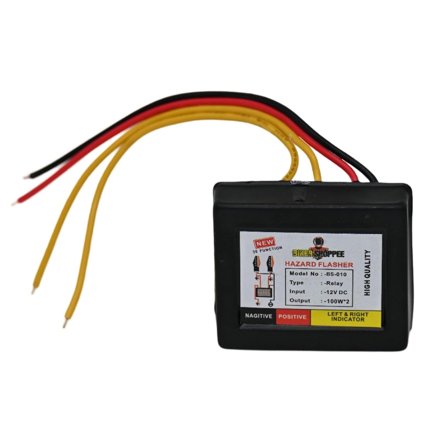 Vagary Universal for Bike Hazard Flasher/Blinker Waterproof 30 Patterns Flasher Relay for LED/Bulb Indicators