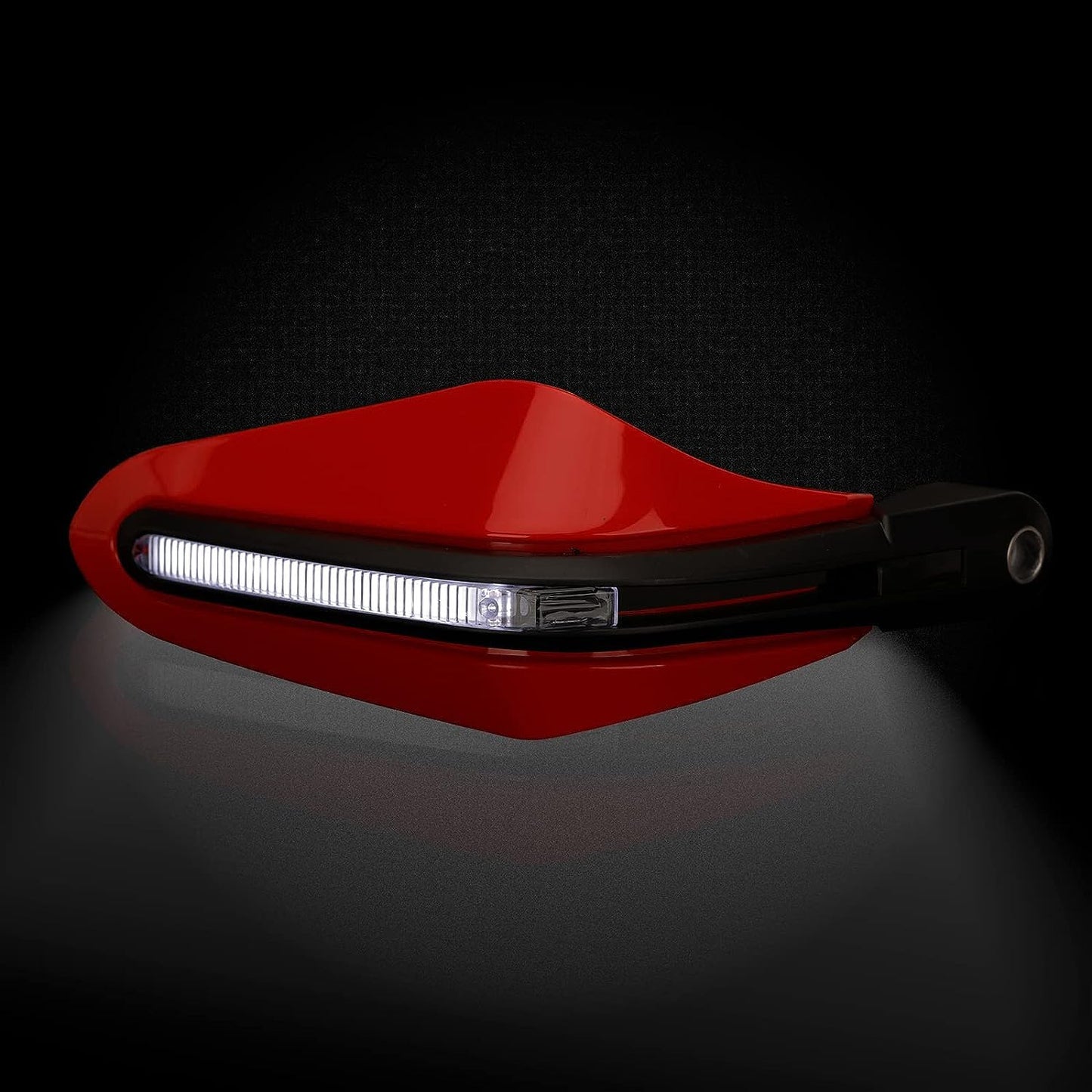 Vagary Universal Motorcycle Hand Guard with LED Indicator Light and Wind Deflector for Brake and Clutch Lever (Red)