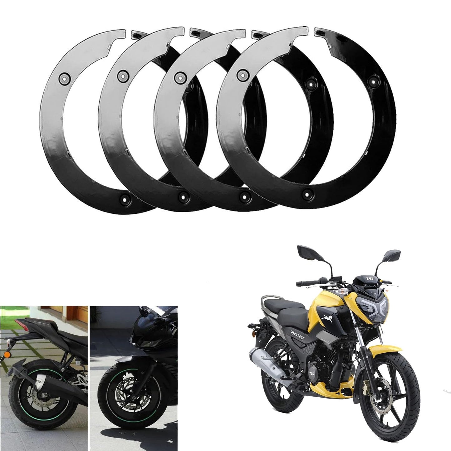 Vagary Bike Wheel Cover for 17 inch Wheel for TVS Raider 125 (Black)