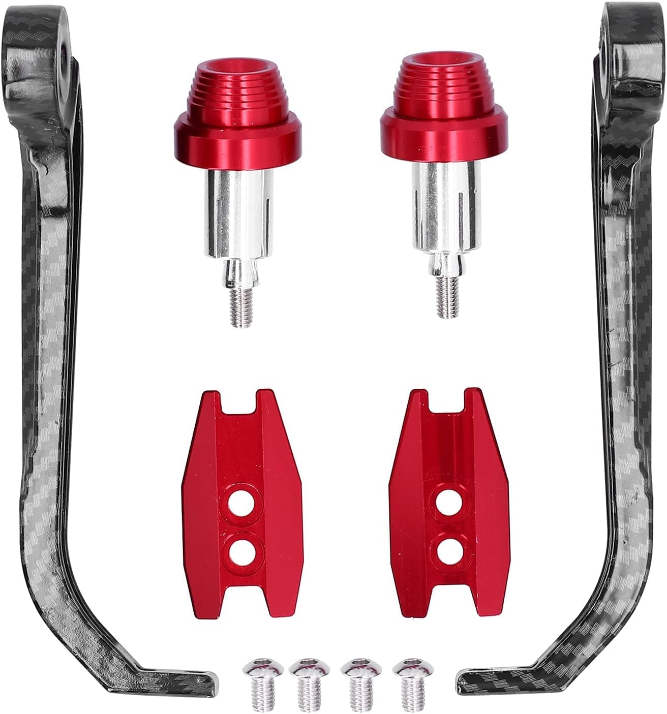 Vagary Bike Handlebar Hand Protector Red Carbon Metal Body Heavy Hand Protection Handlebar Hand Guard (Universal for Bike)