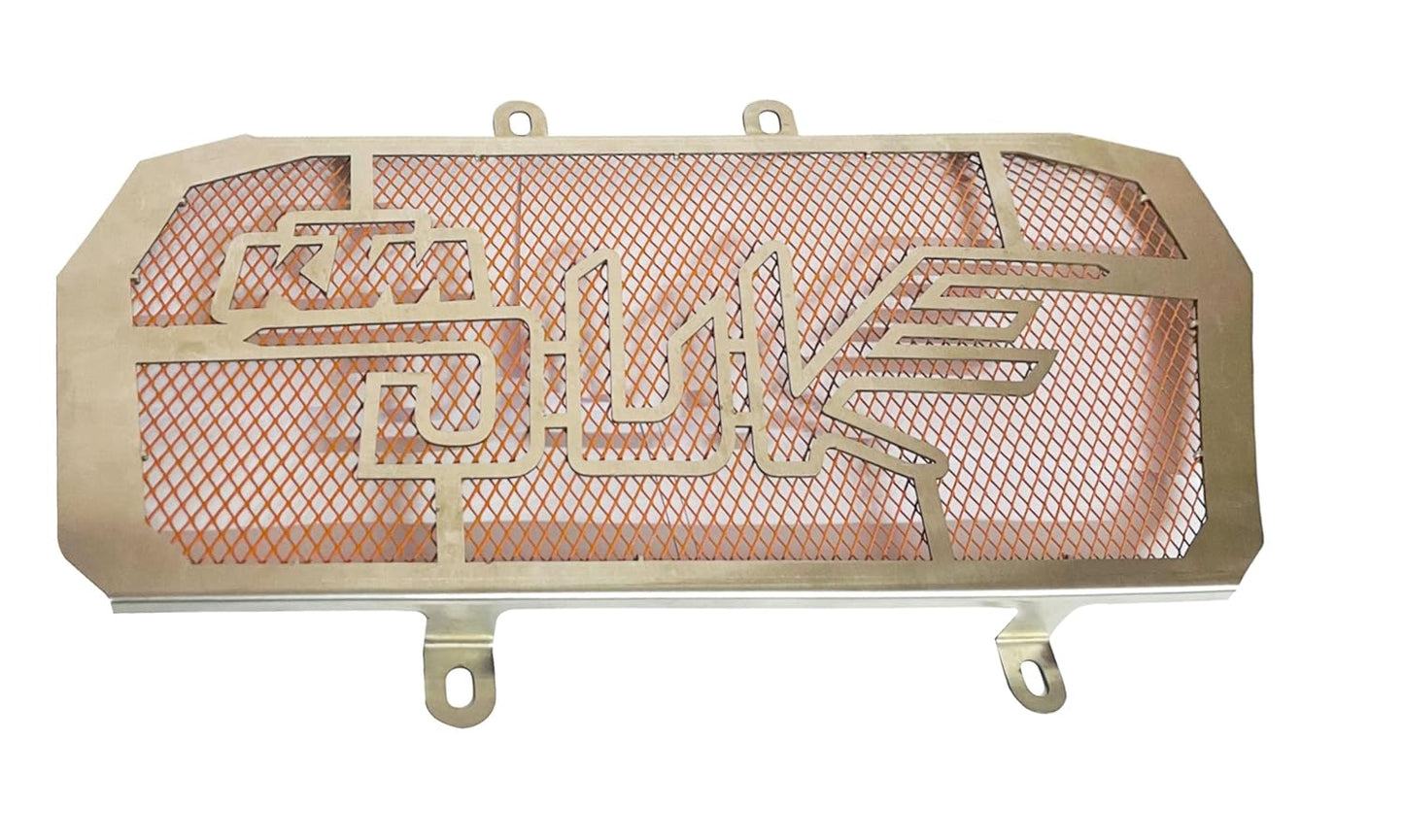 Vagary Black Radiator Guard/Radiator Grill for KTM Duke 390 (Orange)