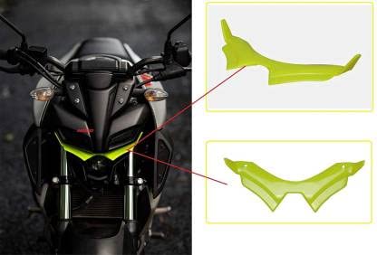 Vagary Combo of Yahama MT 15 Metal Visor Windshield with Winglet Bike Headlight Visor(Green)
