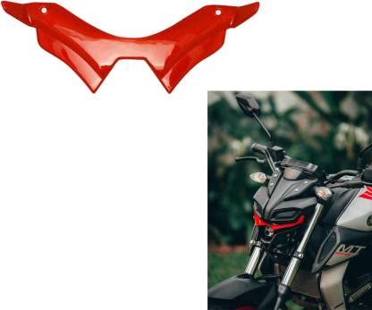 Vagary Combo of Metal Visor with Red Winglet for Yamaha MT 15 Bike Windshield
