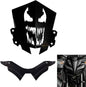Vagary Combo of Yamaha MT 15 Skull Design Metal Visor Windshield with Black Winglet Bike Headlight Visor