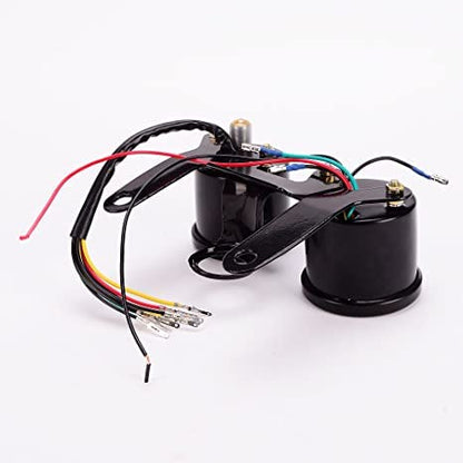 Vagary Universal Motorcycle Dual Odometer Speedometer Gauge LED Background Light Analog Speedometer