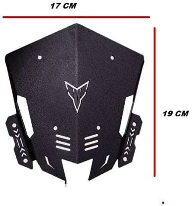 Vagary Combo of Metal Visor with Red Winglet for Yamaha MT 15 Bike Windshield