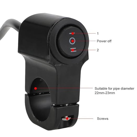 Vagary Motorcycle Handlebar Mount On-Off Button Switch Double Flash Dangerous Lamp Switch Controller Switch (1pc)