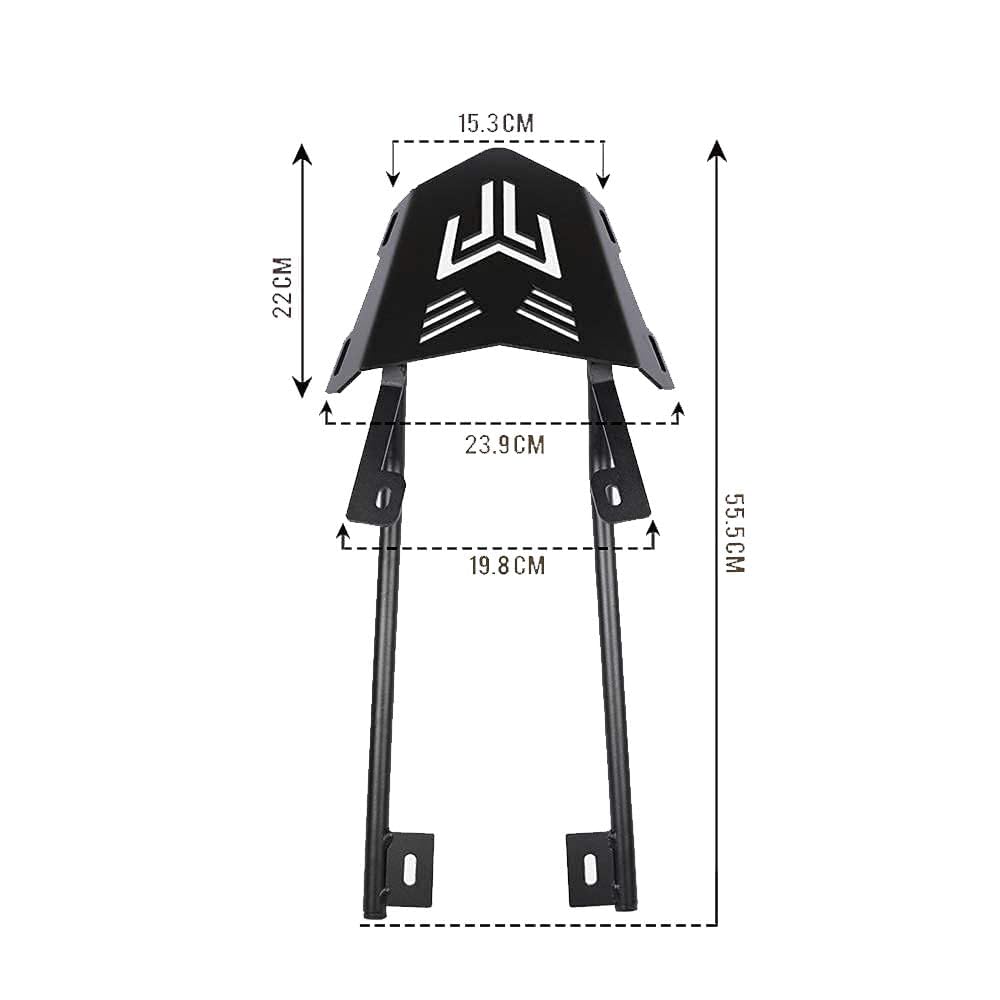Vagary Top Rack & Backrest with Metal Visor for Yamaha MT 15 (2pc)- Yellow
