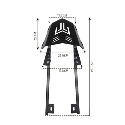 Vagary Top Rack & Backrest with Metal Visor for Yamaha MT 15 (2pc)- Yellow
