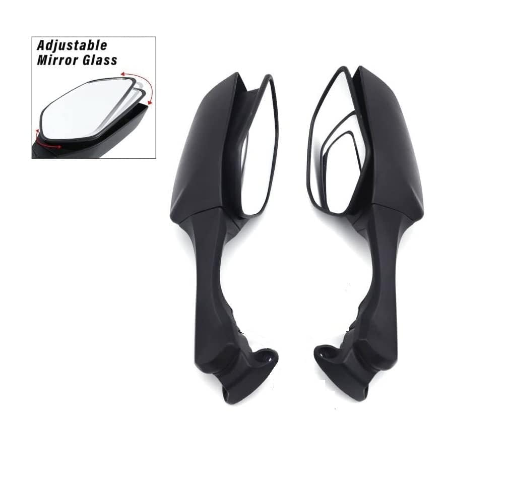 Vagary Adjustable Bike Mirror With Led Turn Light For Kawasaki Ninja Zx 10r Yamaha R15 V3/V4 Rearview Mirror (Black)