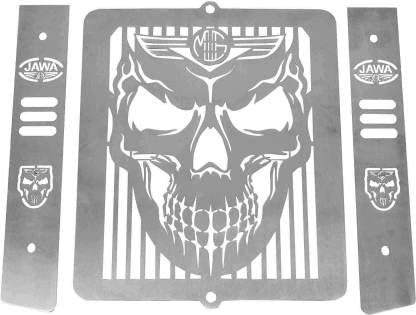 Vagary Stainless Steel Motorcycle Skull Radiator Grill Guard Protector Grill Only Fit in JAWA 42 Bike Crash Guard (JAWA)